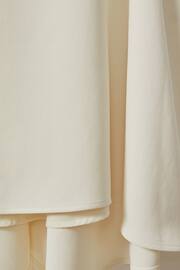Reiss Ivory Shauna High-Neck Drape Back Mini Dress - Image 6 of 6