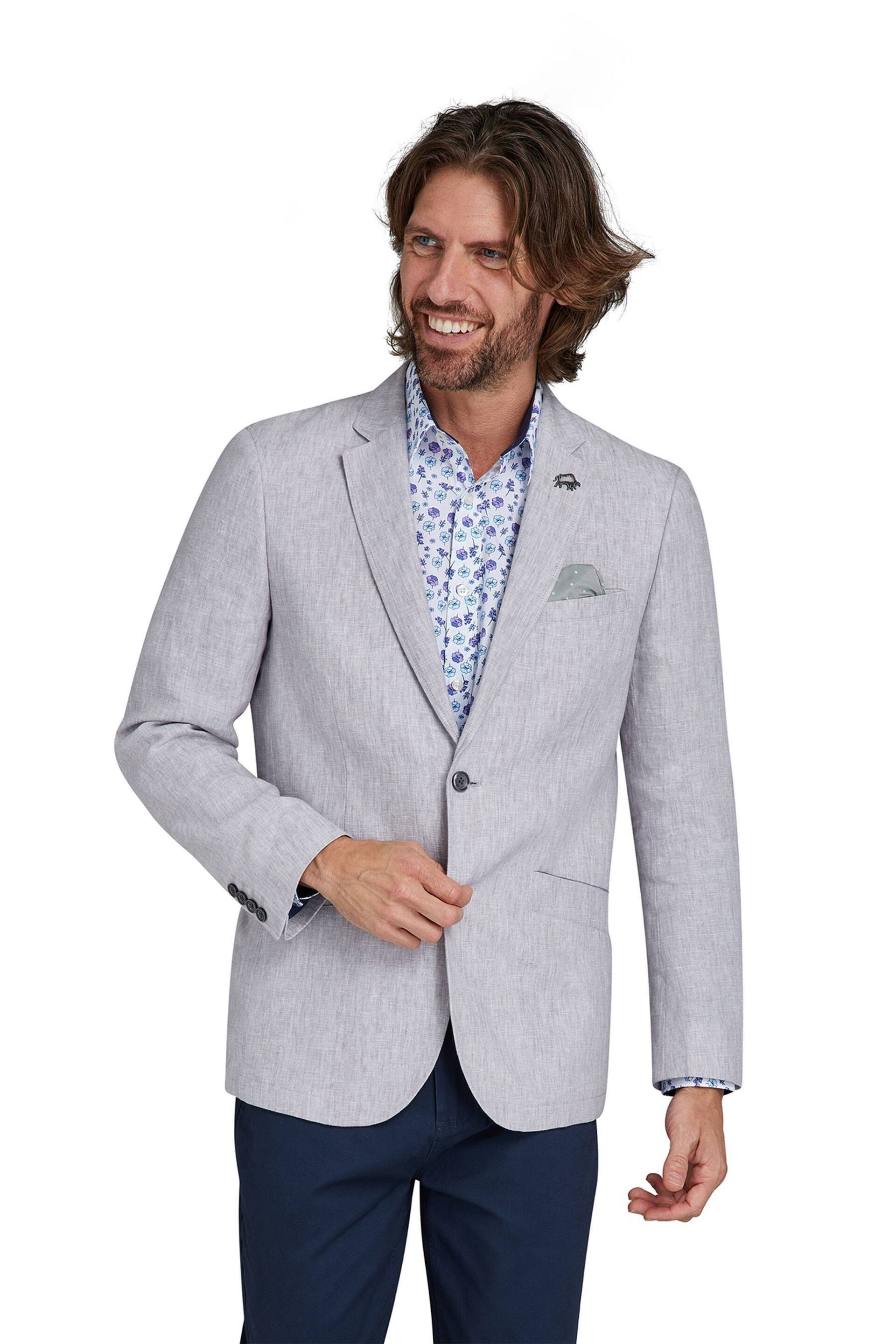 Raging Bull Grey Linen Blazer - Image 1 of 8