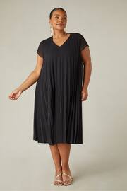 Live Unlimited Curve Black Chiffon Pleated Black Midi Dress - Image 1 of 5