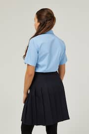 Trutex Blue Regular Fit Short Sleeve 2 Pack School Shirts - Image 4 of 6