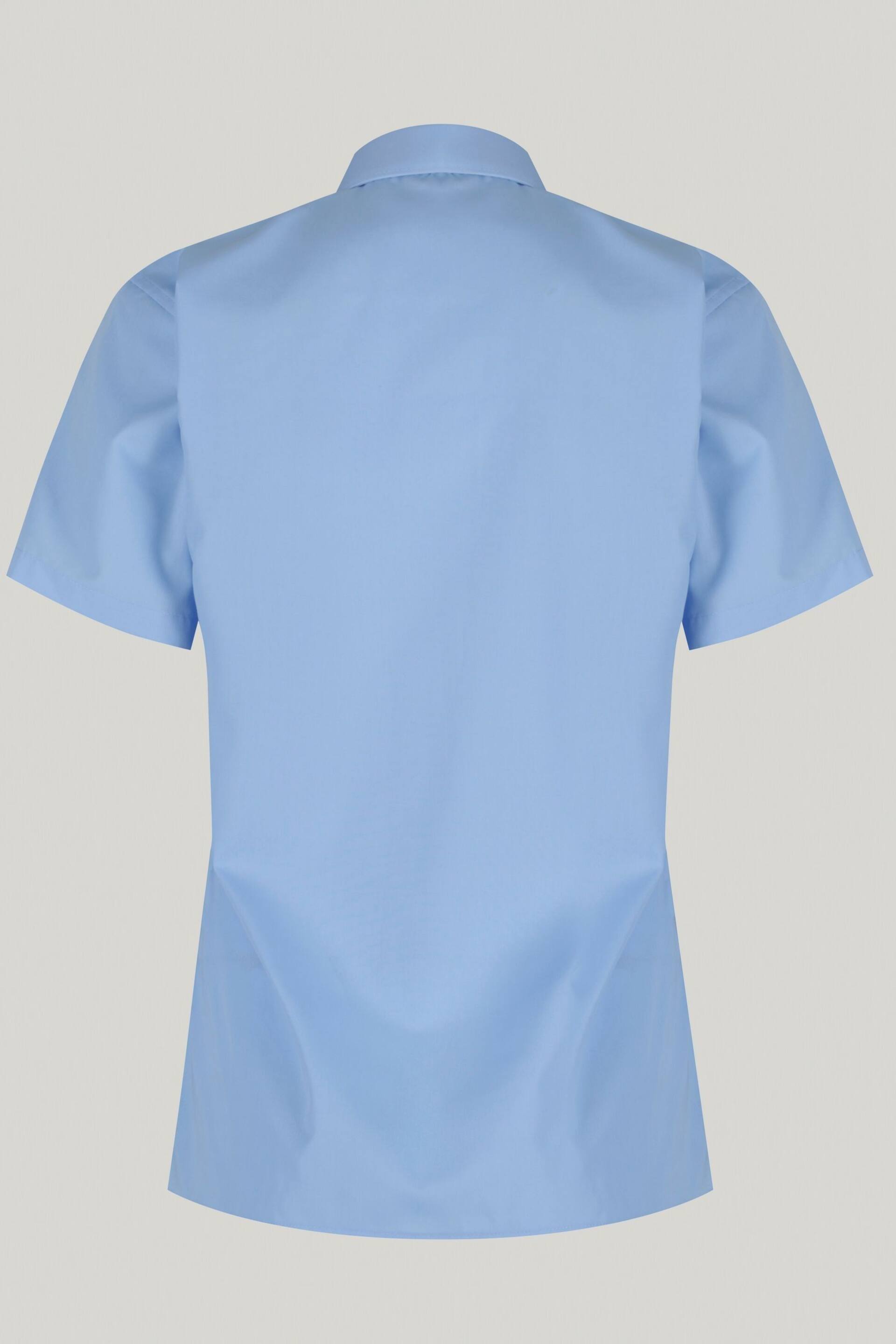 Trutex Blue Regular Fit Short Sleeve 2 Pack School Shirts - Image 6 of 6