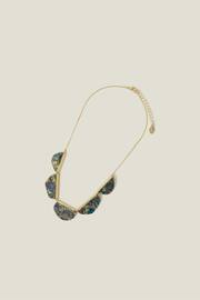 Accessorize Grey Mother of Pearl Semi Circle Necklace - Image 1 of 3