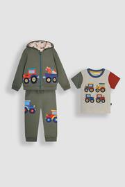 JoJo Maman Bébé Khaki 3-Piece Tractor Favourites Pack Set - Image 1 of 1