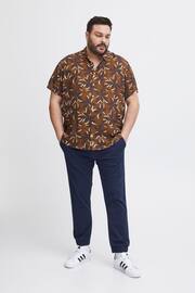 Blend Brown Leaf Printed Short Sleeve Shirt - Image 4 of 5