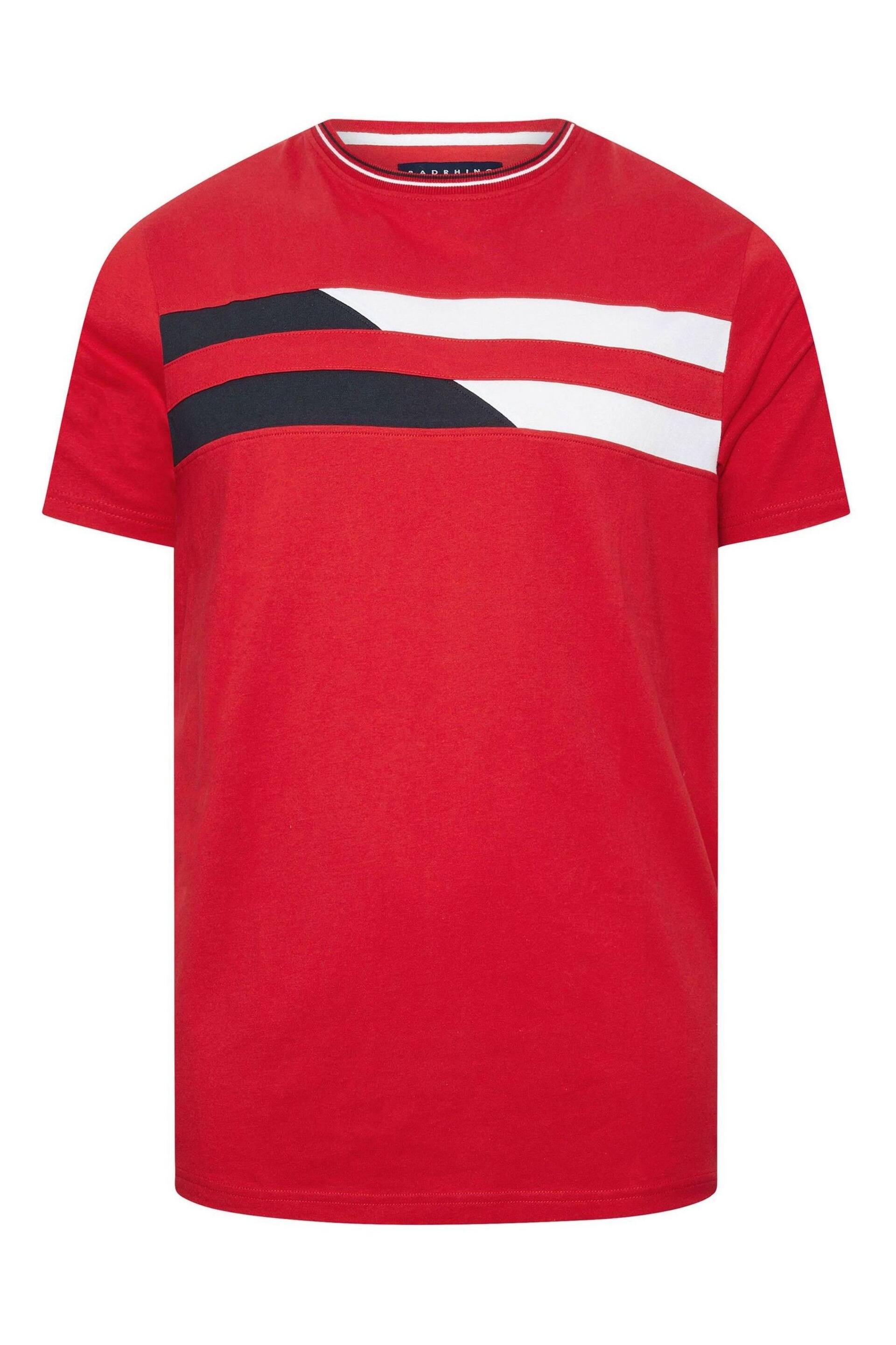 BadRhino Big & Tall Dark Red Chest Stripe T-Shirt - Image 2 of 3