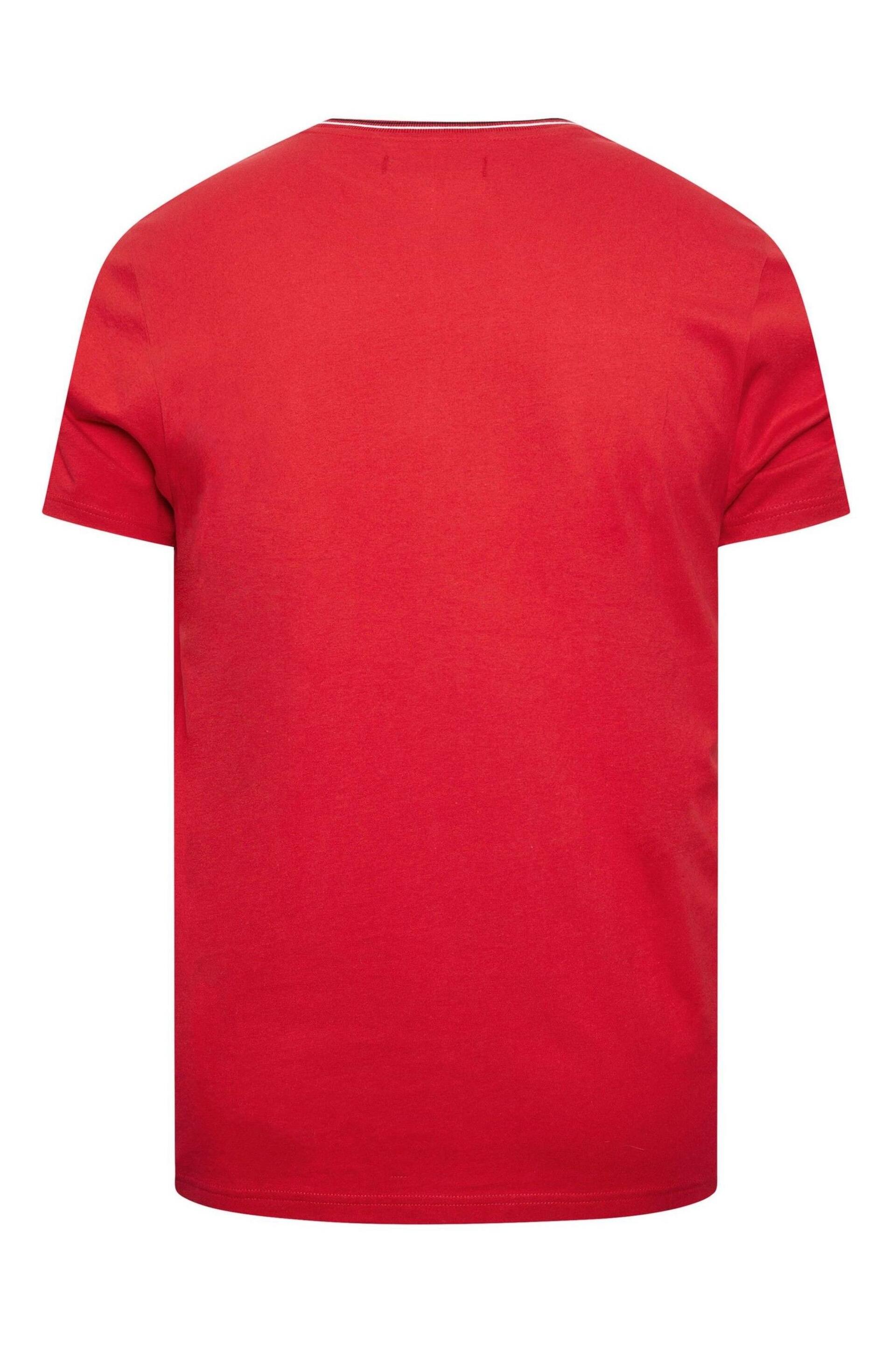 BadRhino Big & Tall Dark Red Chest Stripe T-Shirt - Image 3 of 3