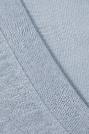 Reiss Light Blue Lottie Marled Linen V-Neck T-Shirt - Image 6 of 6