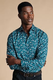 Charles Tyrwhitt Green Classic Fit Liberty Fabric Floral Print Shirt - Image 1 of 7
