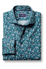 Charles Tyrwhitt Green Classic Fit Liberty Fabric Floral Print Shirt - Image 5 of 7