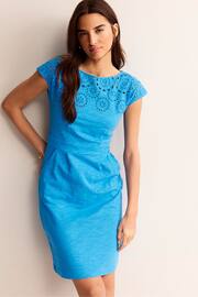 Boden Blue Petite Florrie Broderie Jersey Dress - Image 4 of 5