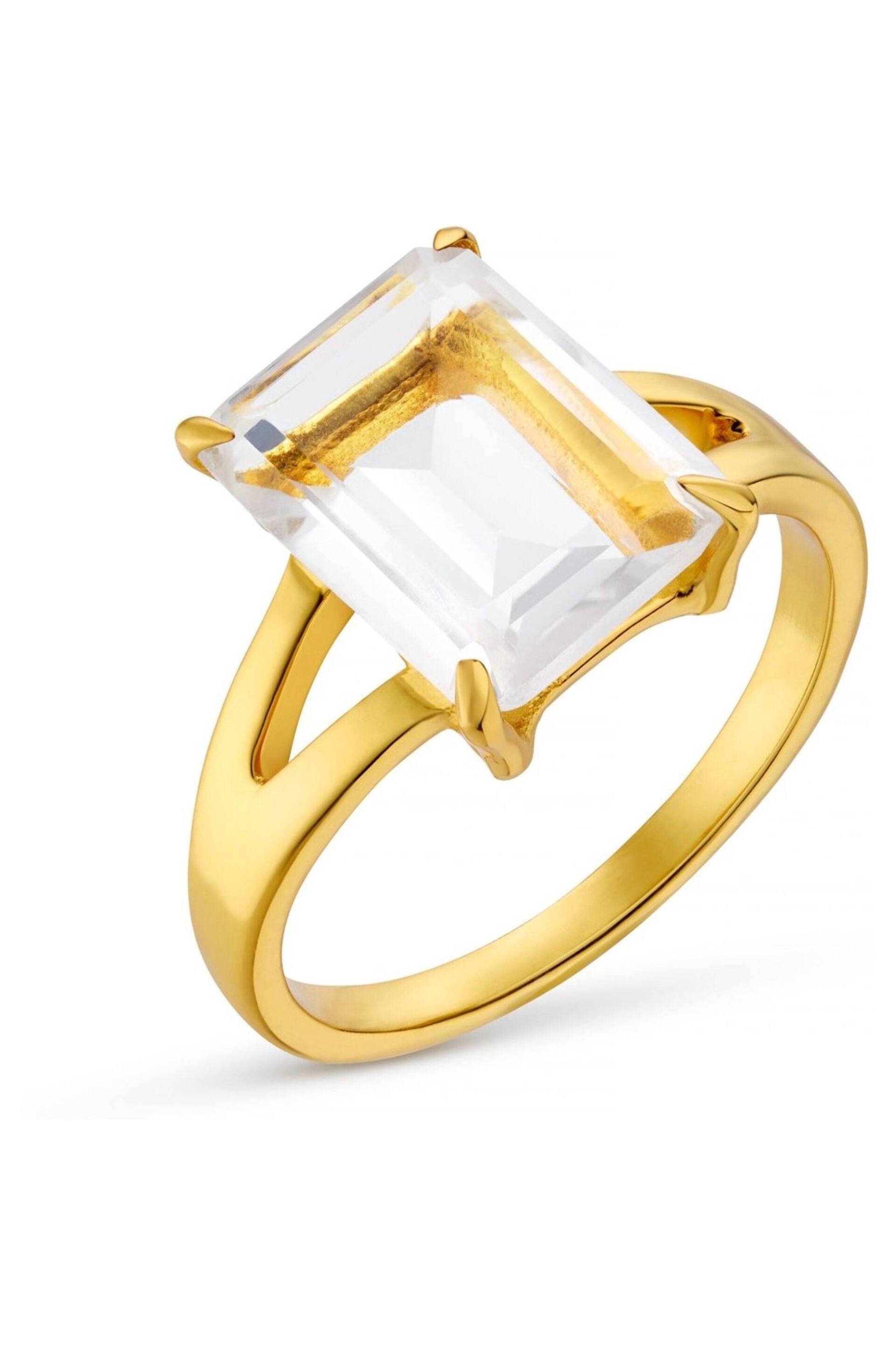 Orelia London 18k Gold Plating Semi Precious Claw Set Ring - Image 1 of 1