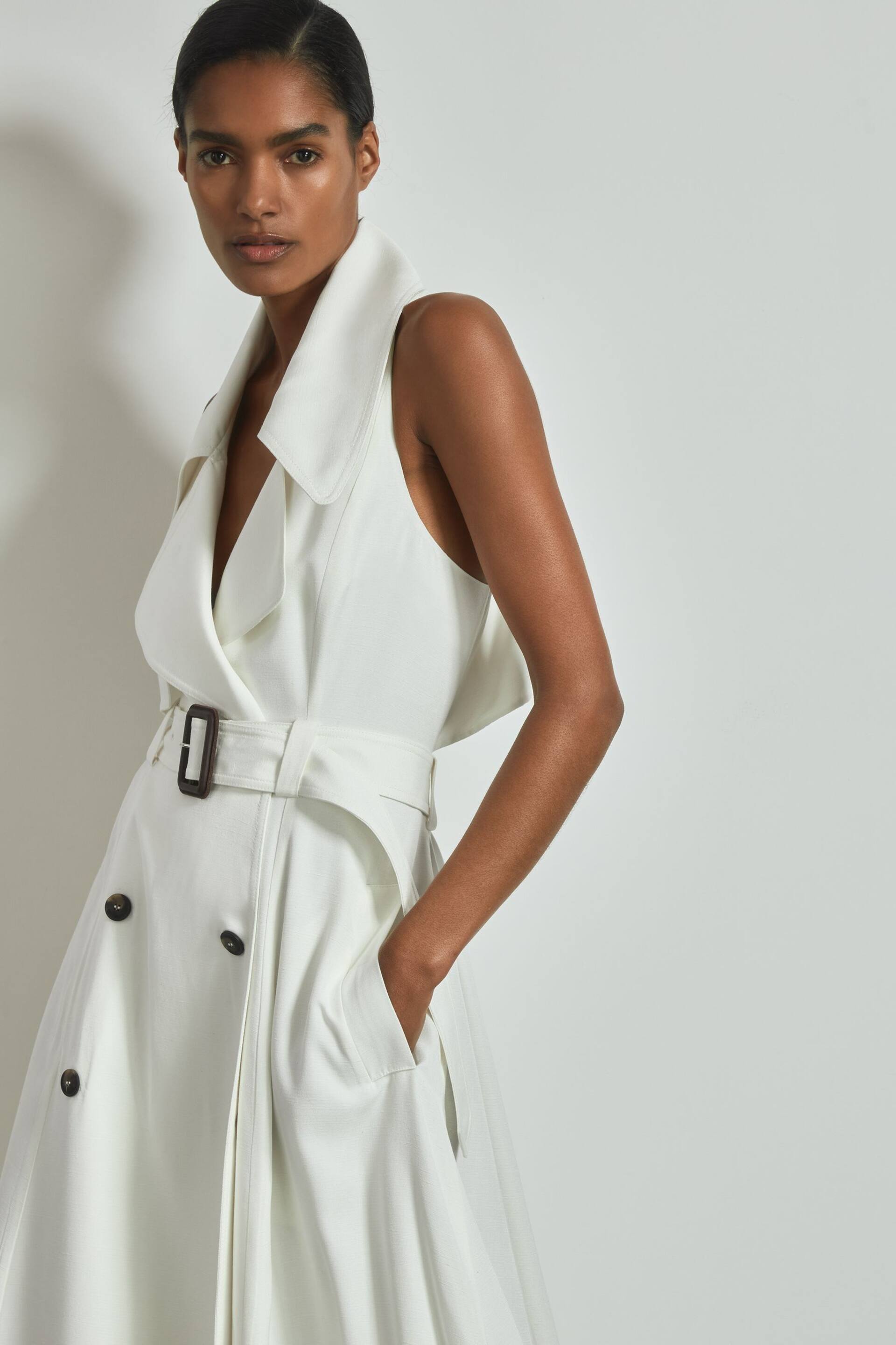 Atelier Italian Textured Wrap Dress with Silk - Image 1 of 6