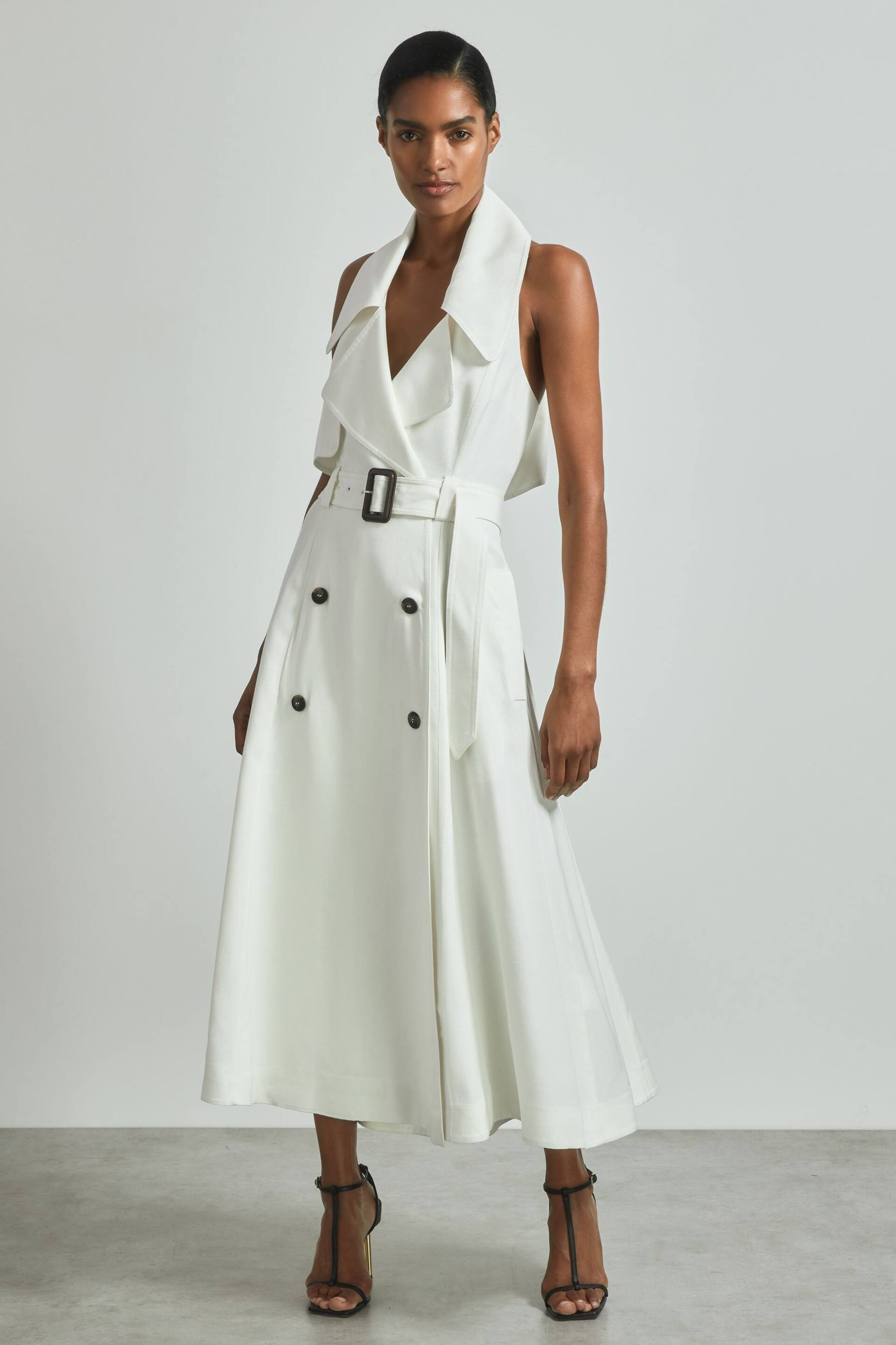 Atelier Italian Textured Wrap Dress with Silk - Image 4 of 6
