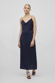 VILA Blue Cami Satin Slip Occasion Dress - Image 1 of 5