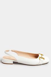 Long Tall Sally White Slingback Ballet Shoes With Trim - Image 2 of 6