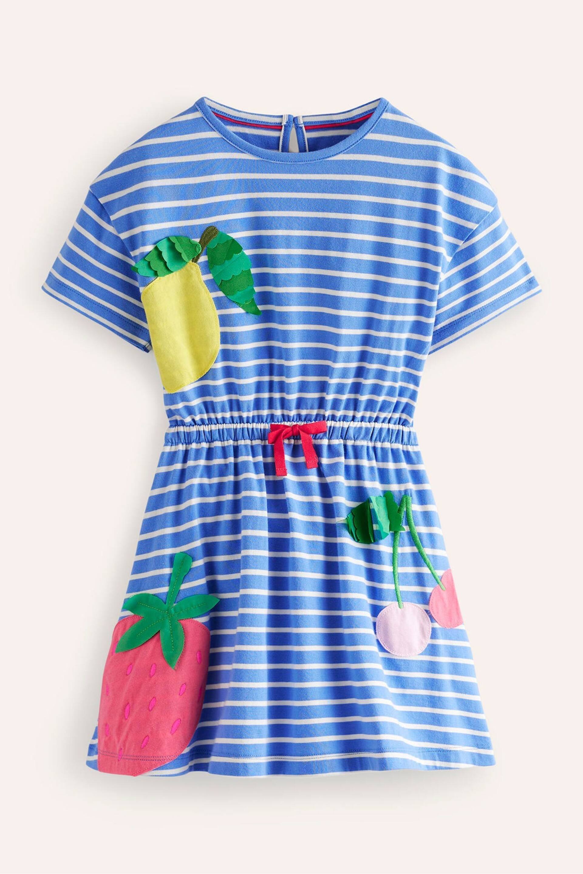 Boden Blue Ice Cream Tie Waist Applique Dress - Image 1 of 3