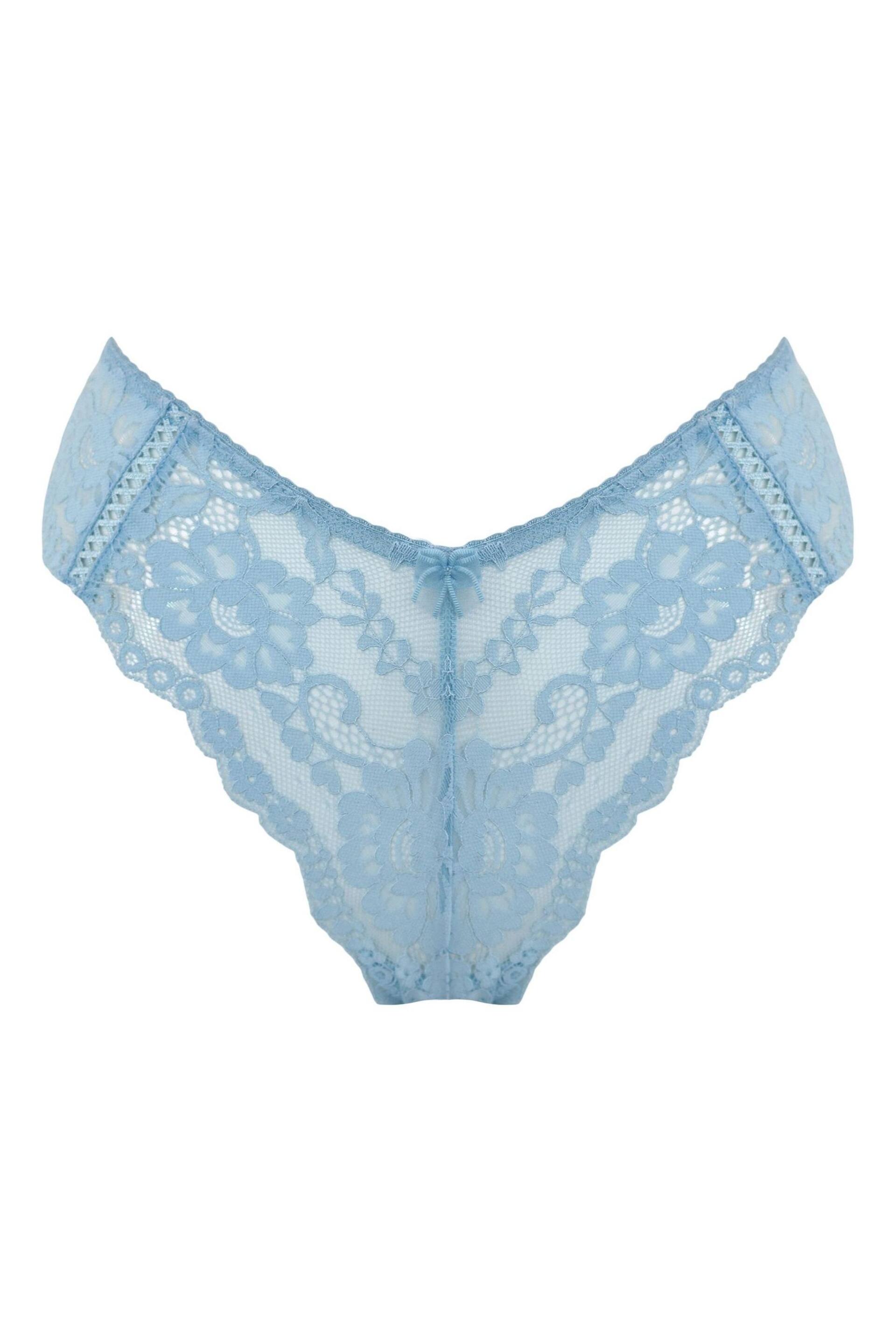 Pour Moi Blue Fleur Cheeky V-Shaped Briefs - Image 3 of 4