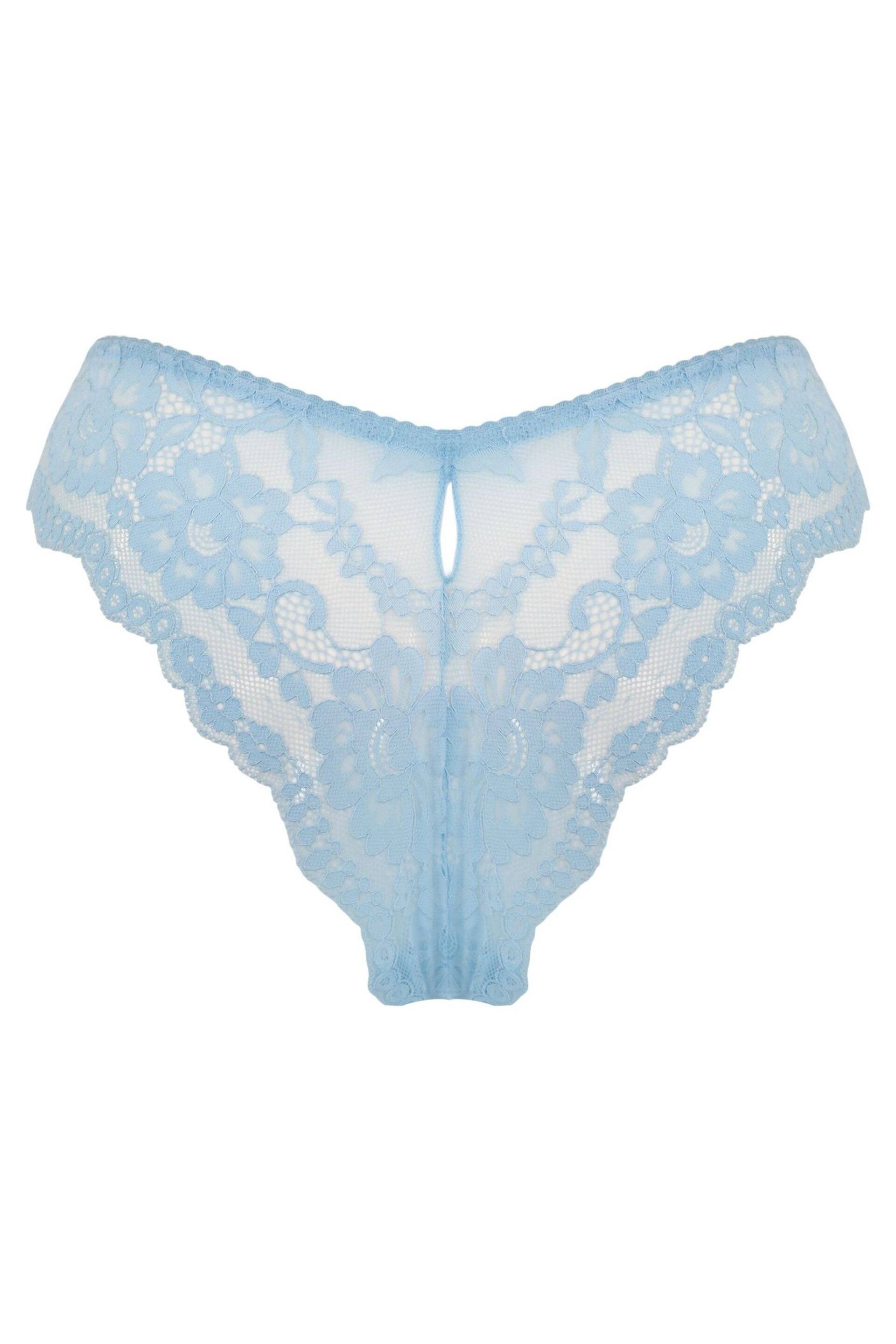 Pour Moi Blue Fleur Cheeky V-Shaped Briefs - Image 4 of 4