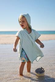 Polarn O Pyret Blue Striped Towelling Poncho - Image 1 of 7