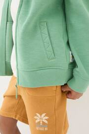 FatFace Green Creature Graphic Zip Through Hoodie - Image 3 of 5