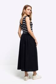 River Island Black Striped Linen Midi Dress - Image 2 of 4