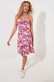 Joe Browns Pink Retro Flower Power Print Jersey Sun Dress - Image 1 of 6
