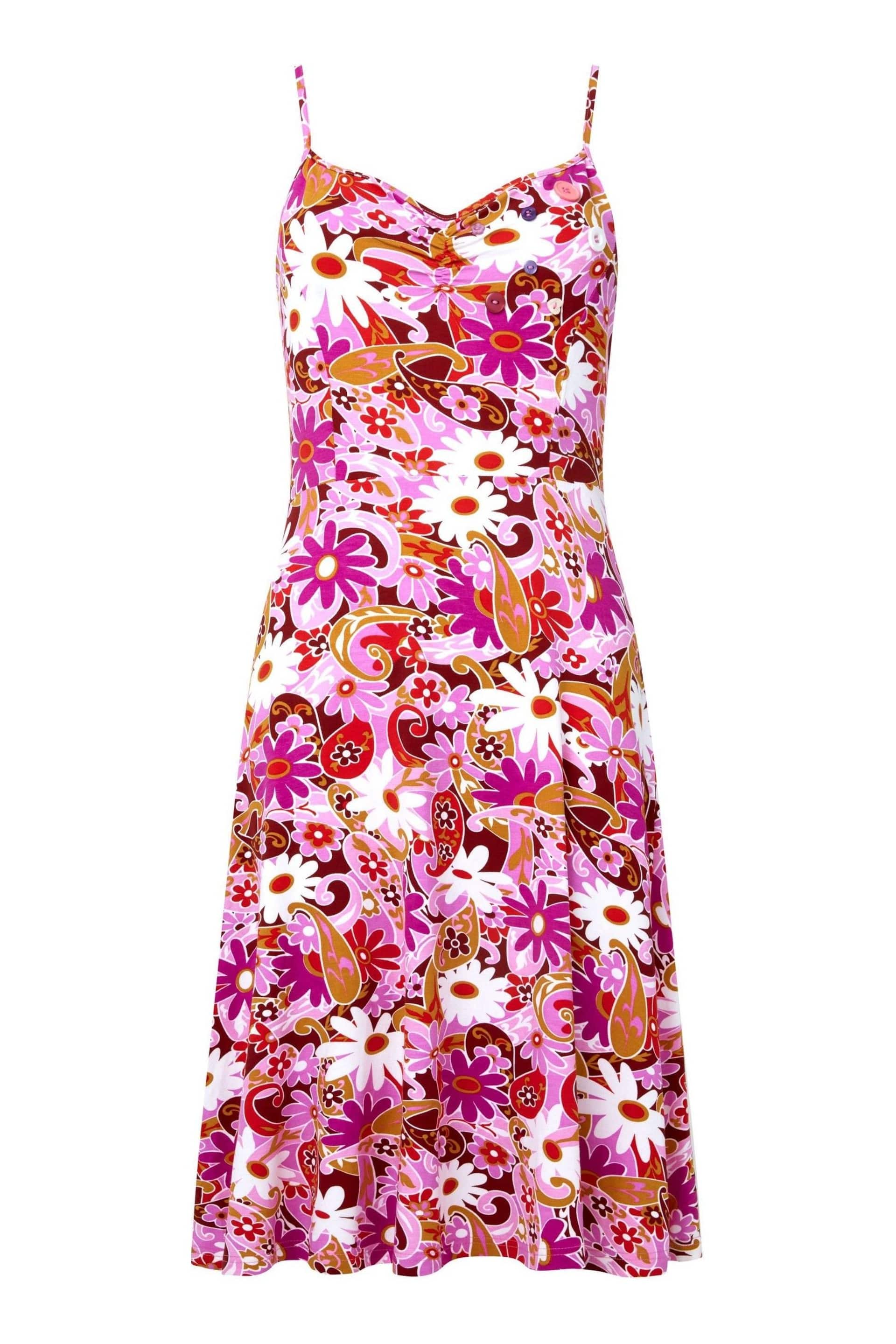 Joe Browns Pink Retro Flower Power Print Jersey Sun Dress - Image 6 of 6