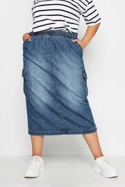 Yours Curve Blue Parachute Skirt - Image 1 of 4