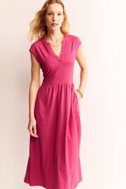 Boden Pink Chloe Notch Jersey Midi Dress - Image 1 of 4