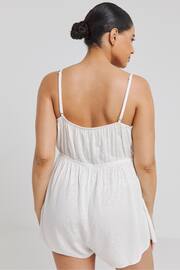 Figleaves White Animal Jaquard Satin Playsuit - Image 2 of 4