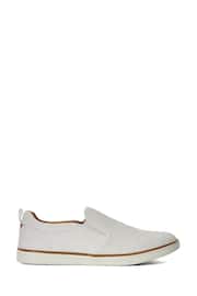 Dune London White Totals Perforated Slip-On Trainers - Image 3 of 6