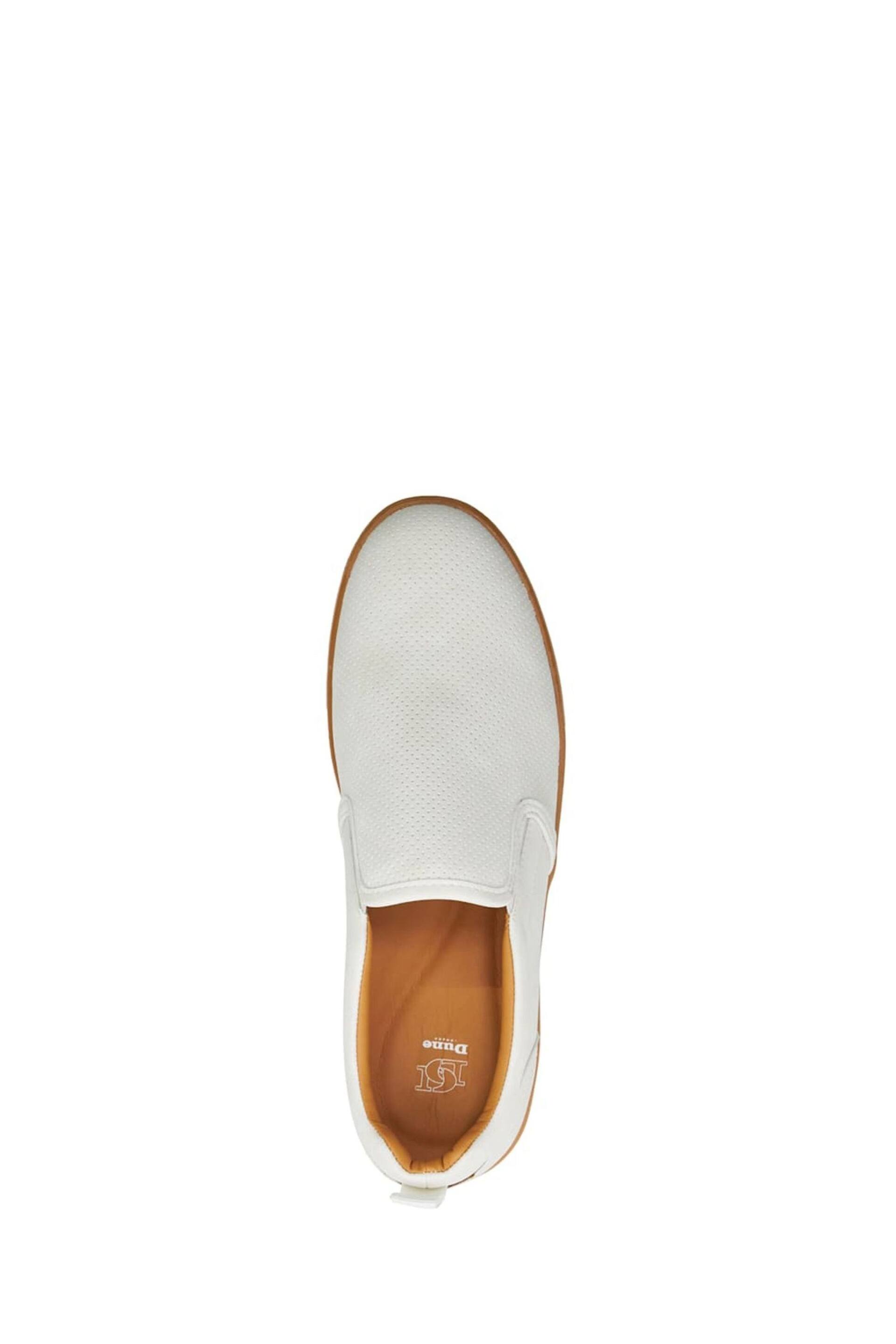 Dune London White Totals Perforated Slip-On Trainers - Image 6 of 6