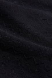 Ted Baker Black Arnival Short Sleeve Regular Textured Zip Polo Shirt - Image 3 of 6