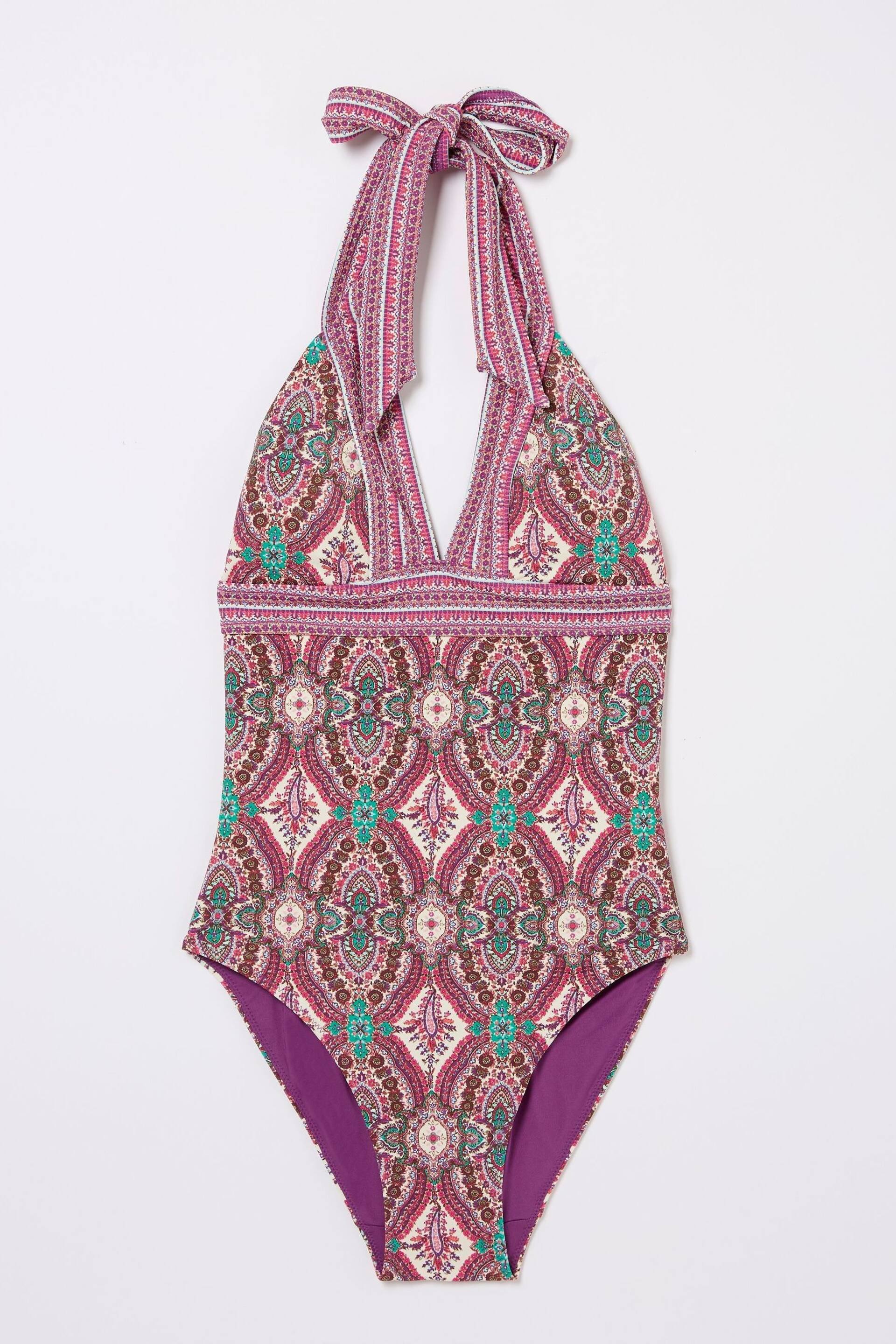 FatFace Pink Serena Detail Paisley Swimsuit - Image 6 of 6