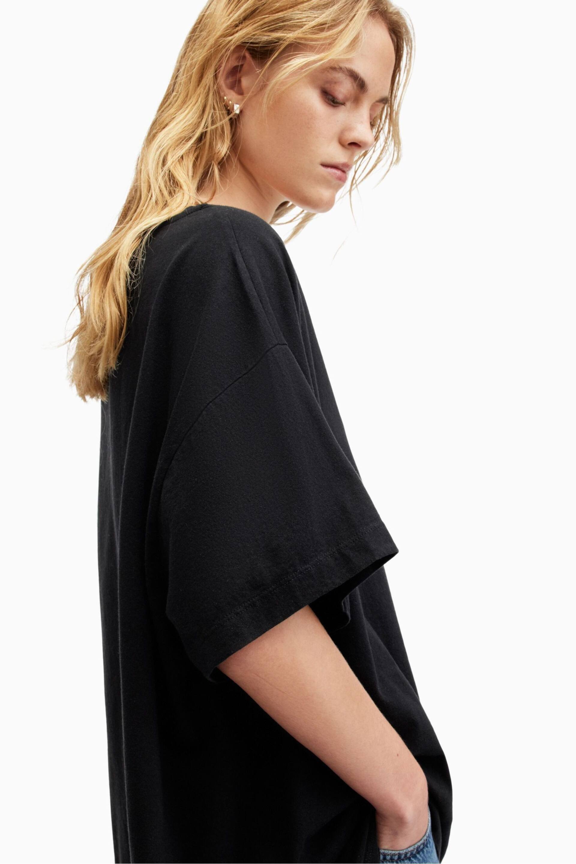 AllSaints Black Lydia T-Shirt - Image 6 of 7