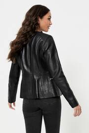 Urban Code Black Petite Petite Collarless Leather Jacket - Image 2 of 5
