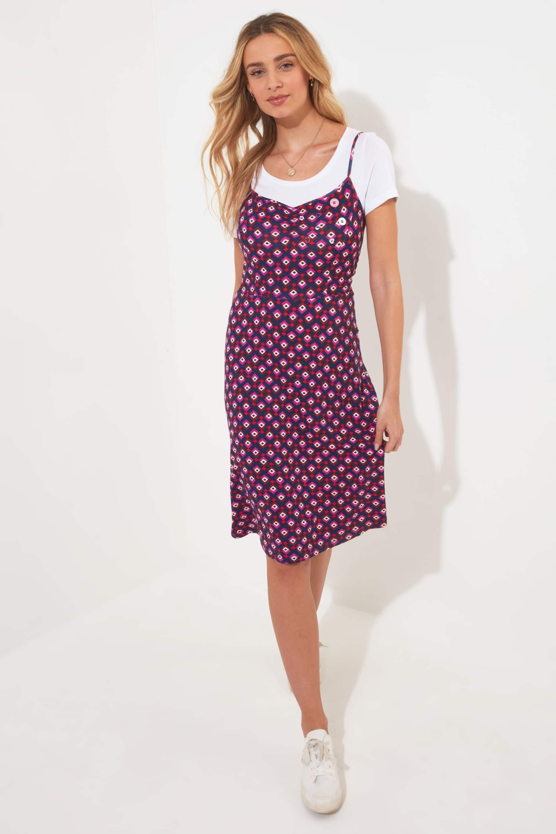 Joe Browns Red Geo Print Strappy Jersey Sun Dress - Image 1 of 6