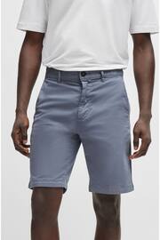BOSS Mid Blue Slim Fit Stretch Cotton Chino Shorts - Image 4 of 5
