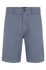 BOSS Mid Blue Slim Fit Stretch Cotton Chino Shorts - Image 5 of 5