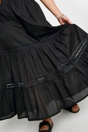 Yours Curve Black Peasant Tiered Maxi Skirt - Image 4 of 5