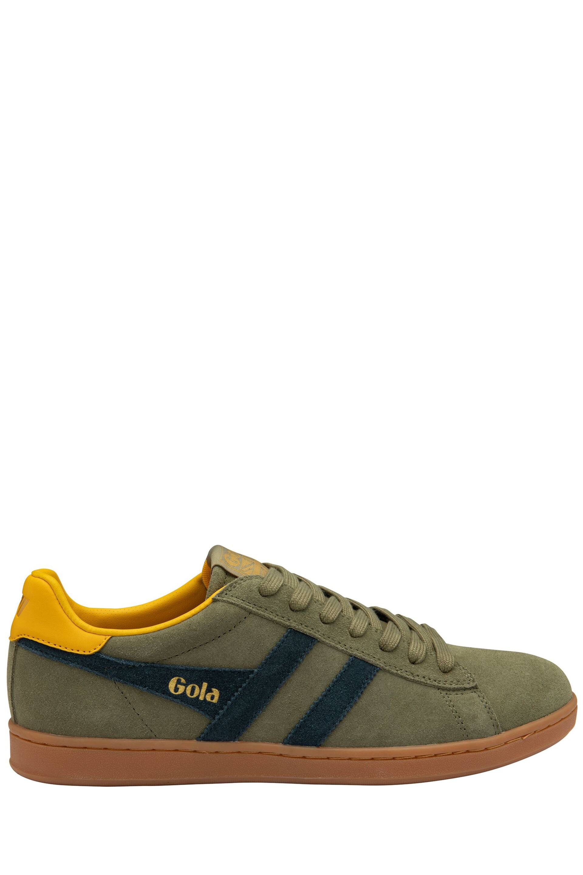 Gola Khaki/Navy/Sun Men's Equipe II Leather Lace-Up Trainers - Image 1 of 4