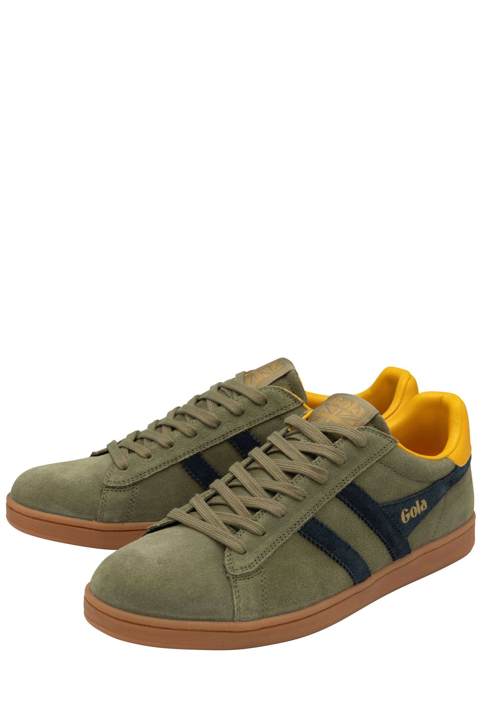 Gola Khaki/Navy/Sun Men's Equipe II Leather Lace-Up Trainers - Image 4 of 4