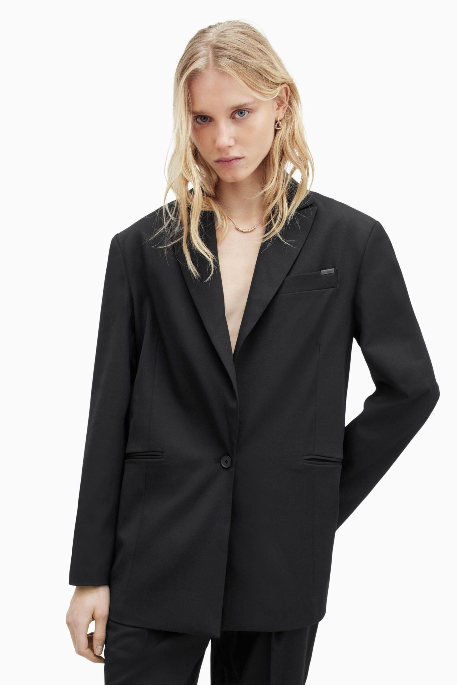 AllSaints Black Nellie Blazer - Image 5 of 9