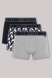Ted Baker Blue Cotton Trunks 3 Pack - Image 1 of 6