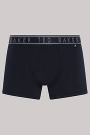 Ted Baker Blue Cotton Trunks 3 Pack - Image 4 of 6