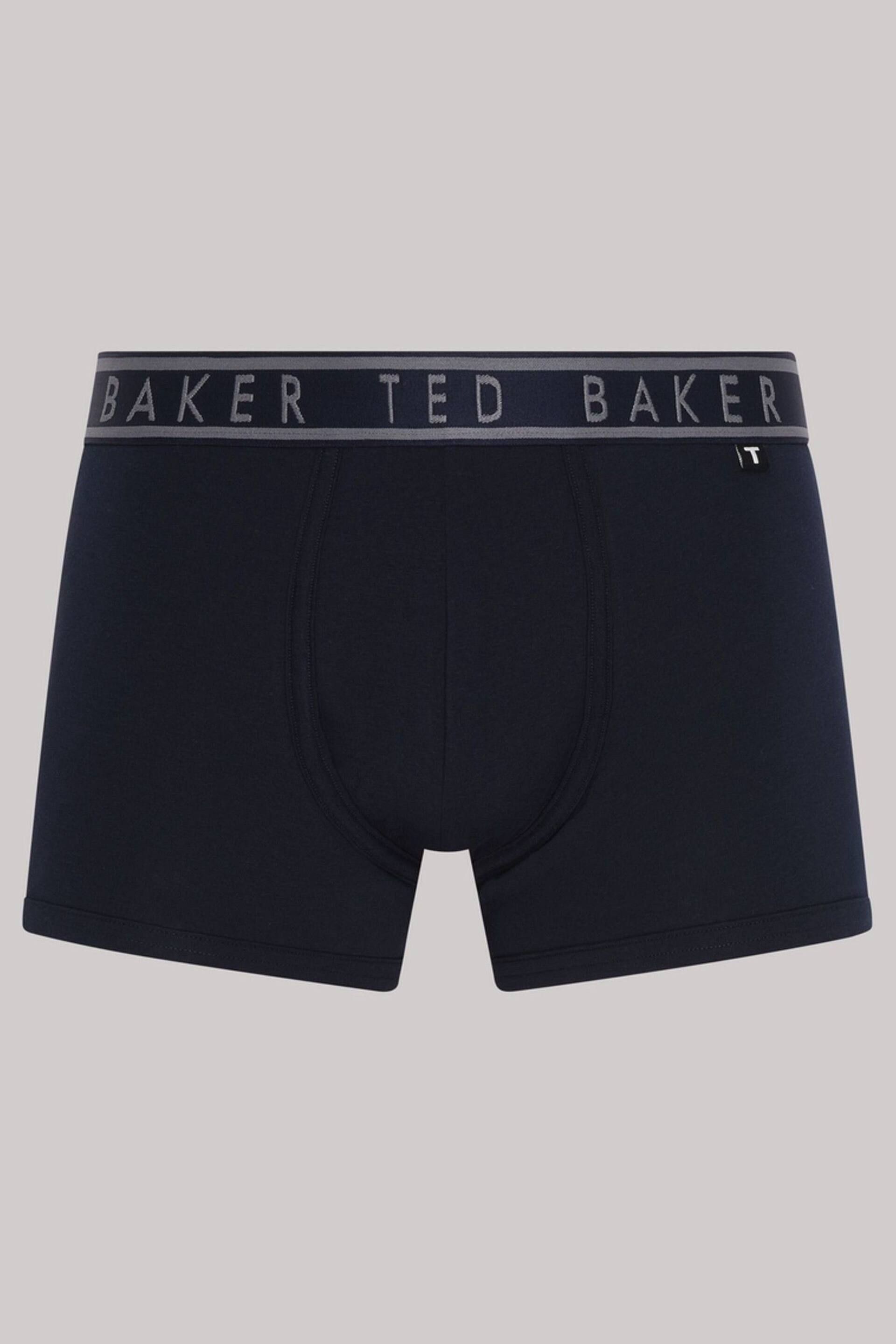 Ted Baker Blue Cotton Trunks 3 Pack - Image 4 of 6