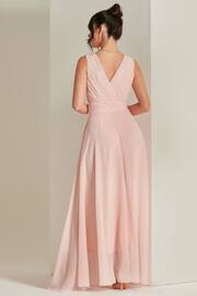 Jolie Moi Light Pink Pleated Bodice Chiffon Maxi Dress - Image 2 of 6