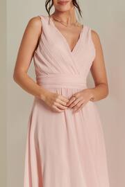 Jolie Moi Light Pink Pleated Bodice Chiffon Maxi Dress - Image 6 of 6