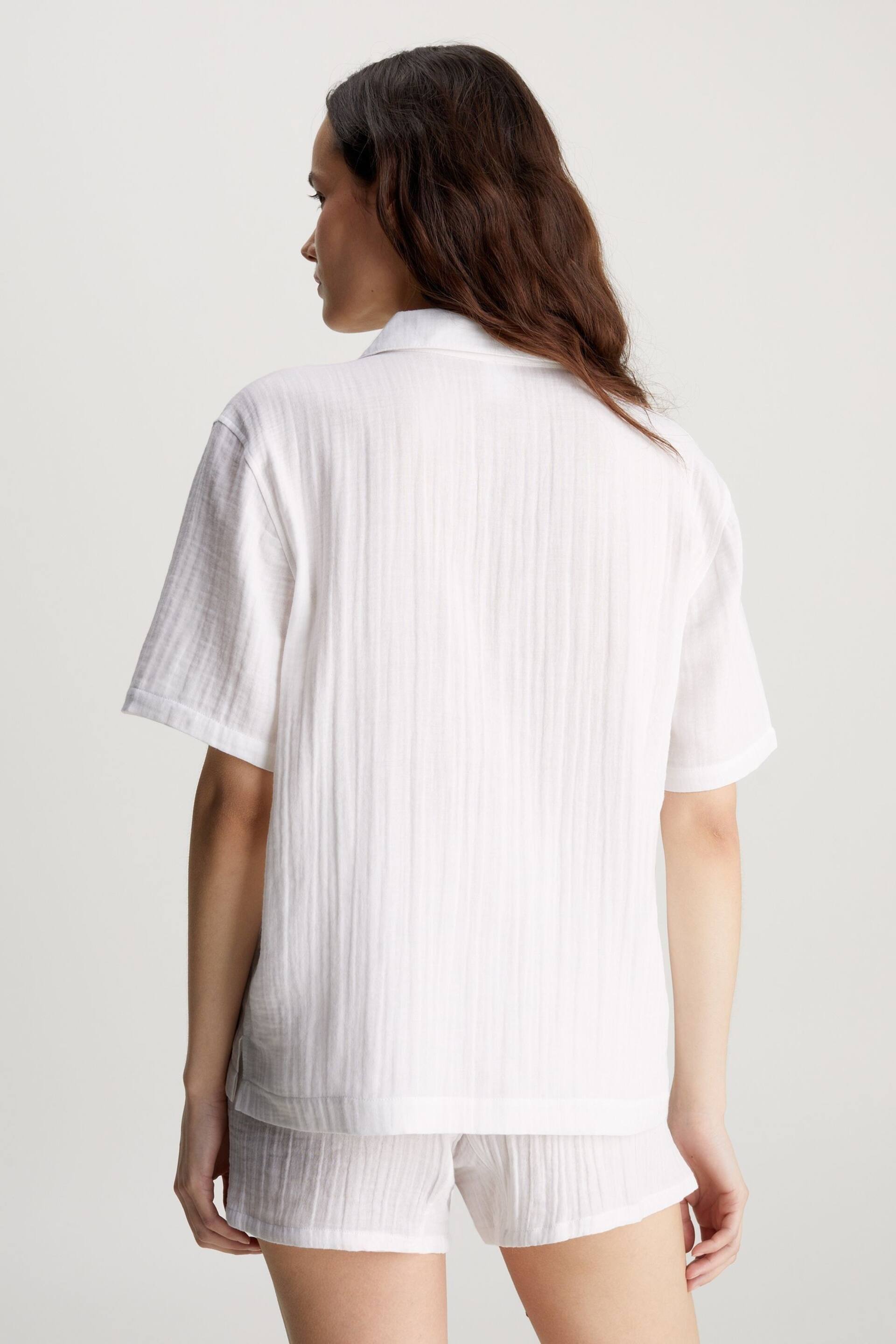 Calvin Klein White Short Sleeve Button Down Shirt - Image 2 of 4