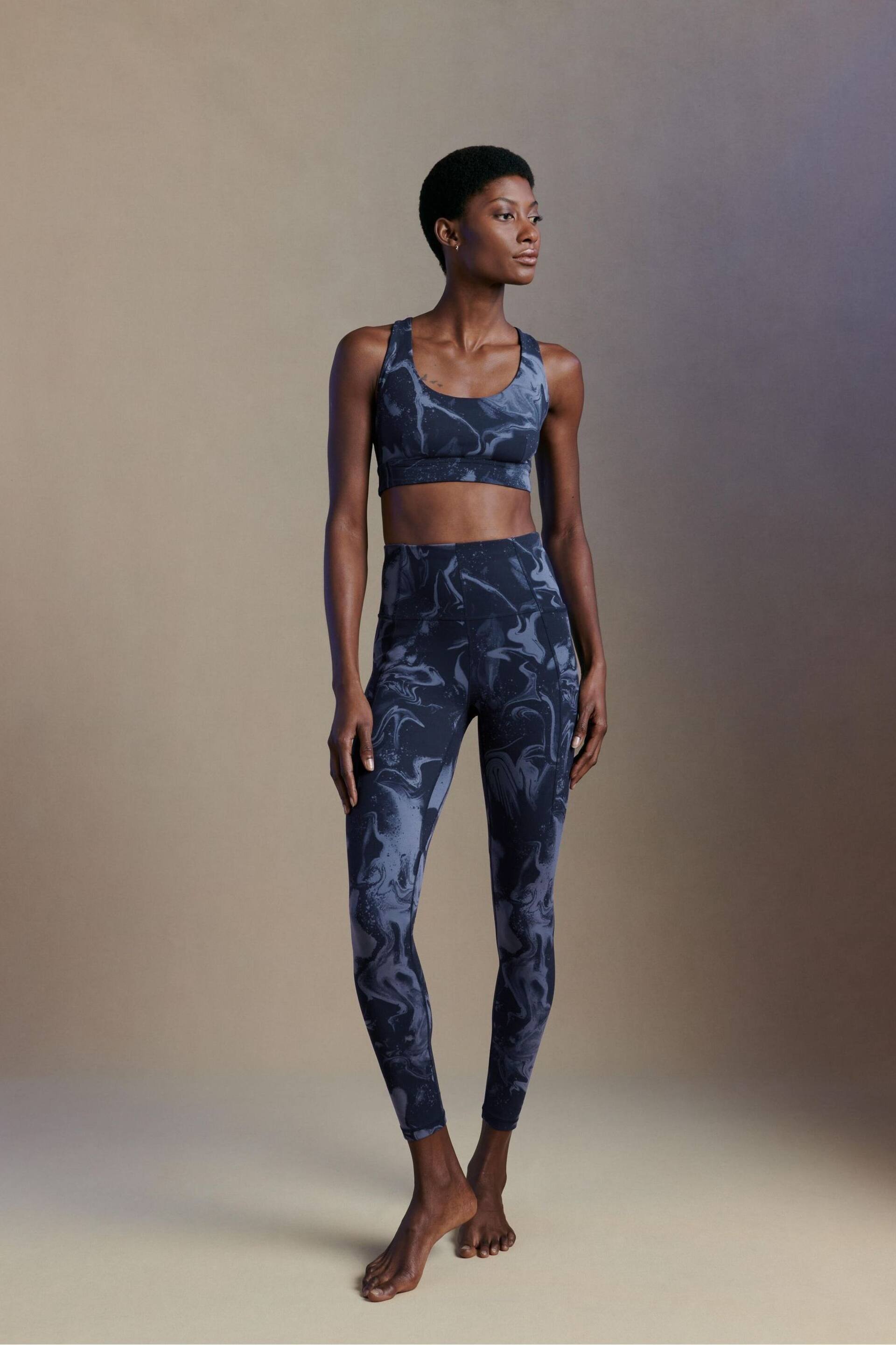 Sweaty Betty Blue Marble Speckle Print 7/8 Length Super Soft Yoga Leggings - Image 1 of 6